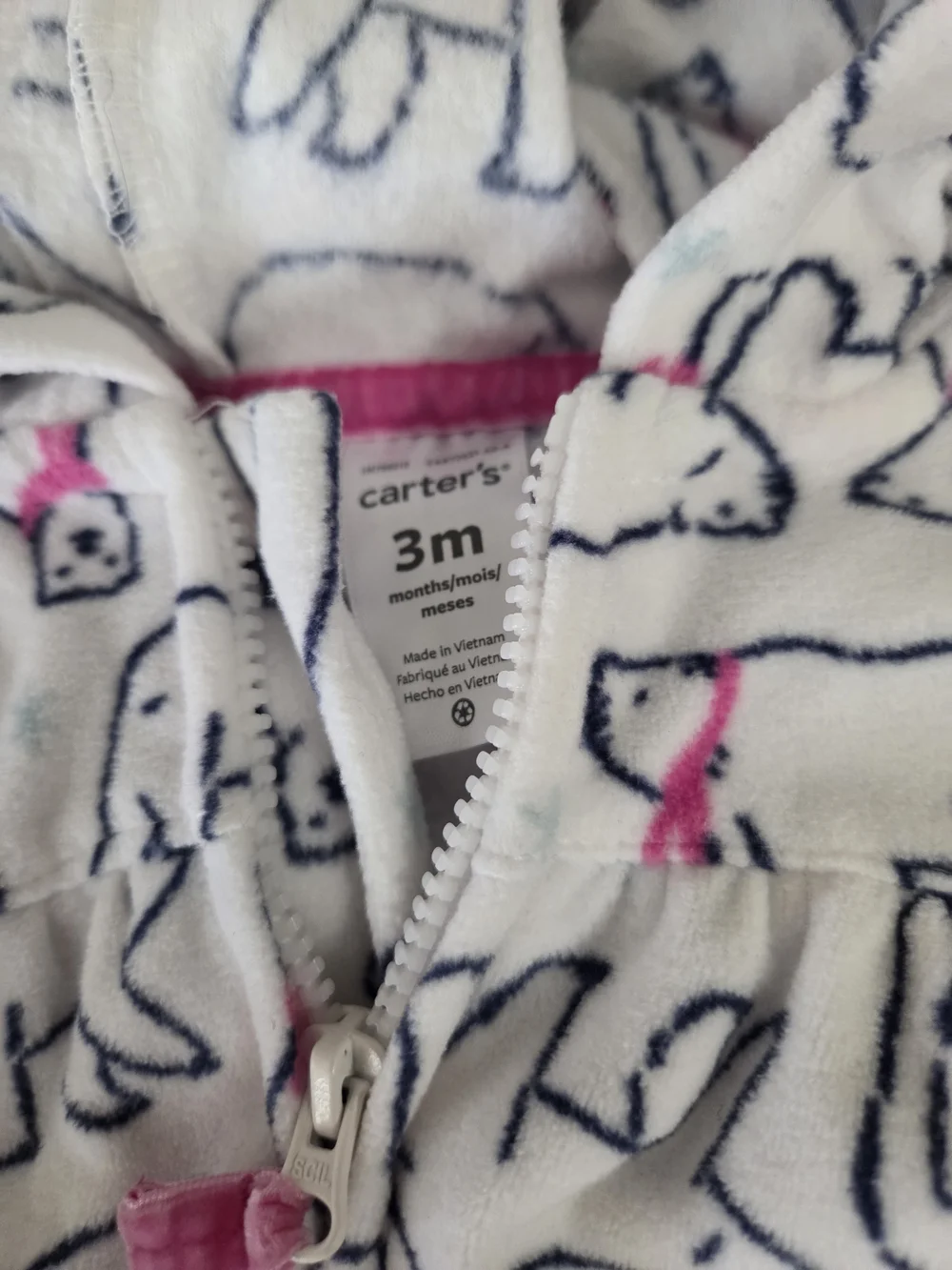 Carters Newborn Fleece Cozy Hooded Baby One-Piece with Polar Bears Print